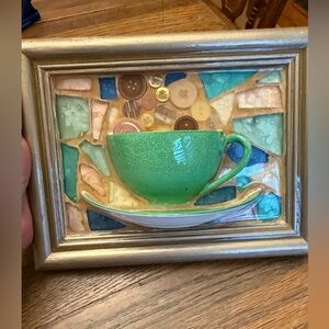 3D Mosaic Coffee Cup Art